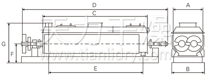 空心槳葉干燥機結(jié)構(gòu)示意圖